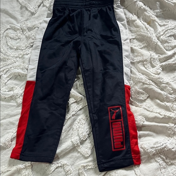 PUMA Kids Black and Red Joggers - Picture 1 of 2